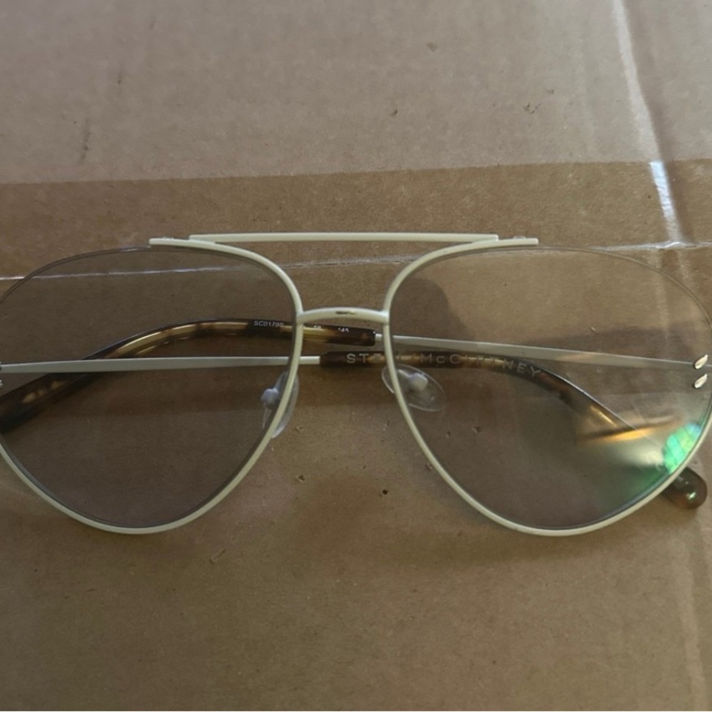 Stella McCartney White Aviator Glasses